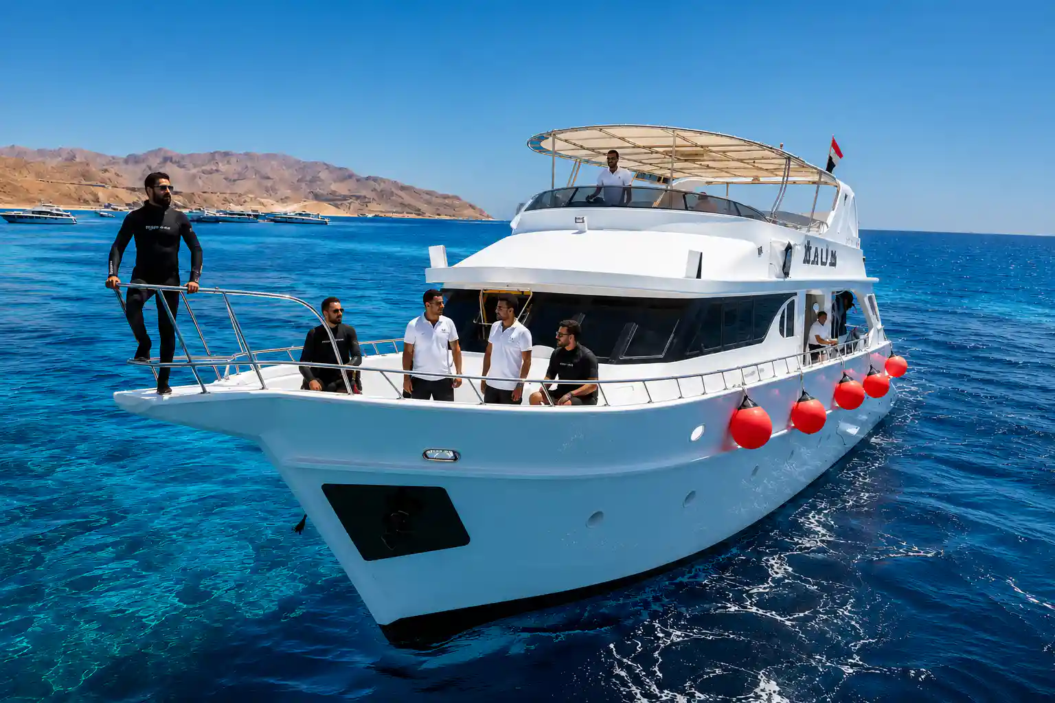 Coral reef and clear blue water at Ras Mohammed National Park