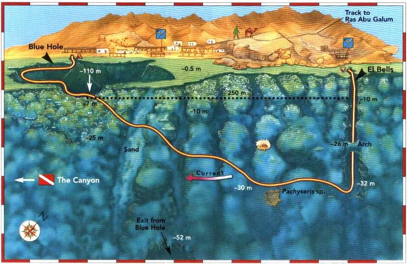 The Blue Hole dive map