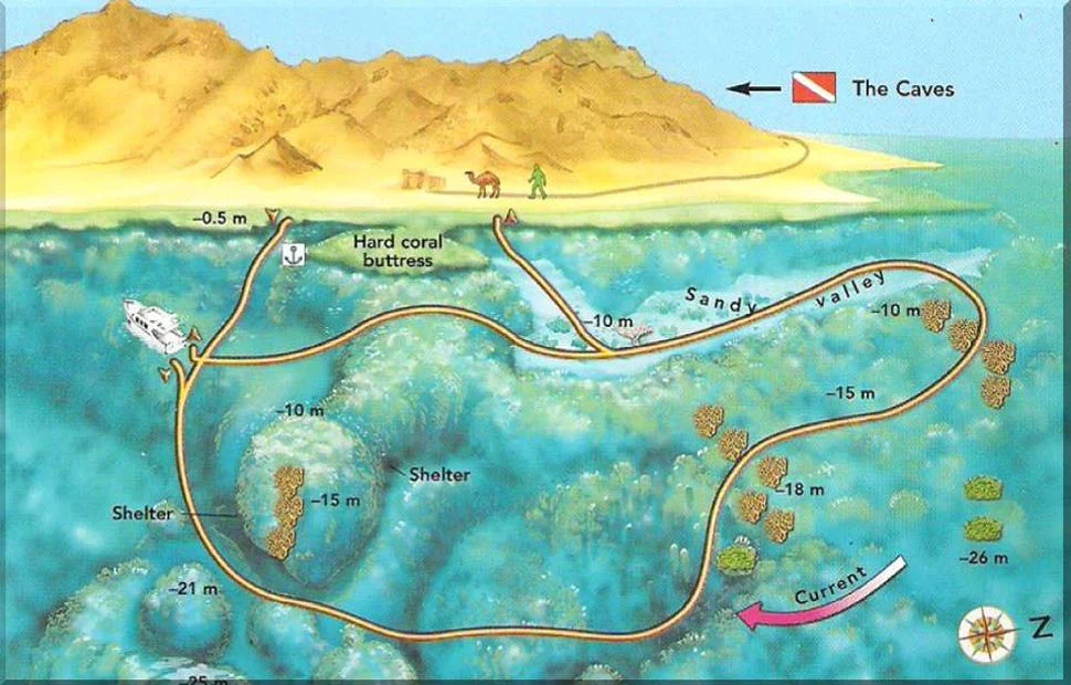 Gabr El Bint dive map